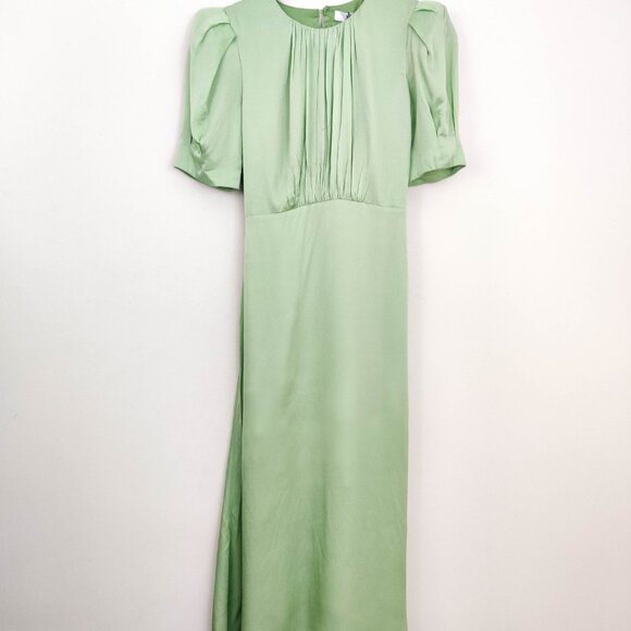 Aiifos Short Sleeve Keyhole Back Maxi Dress in Green Medium - Picture 3 of 12
